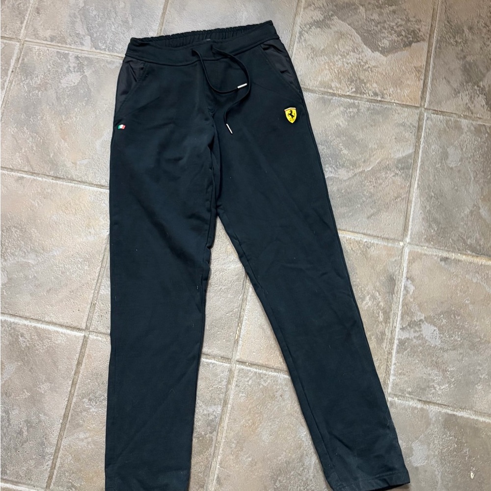 Ladies Ferrari Black Jogger Pants - Picture 2 of 6